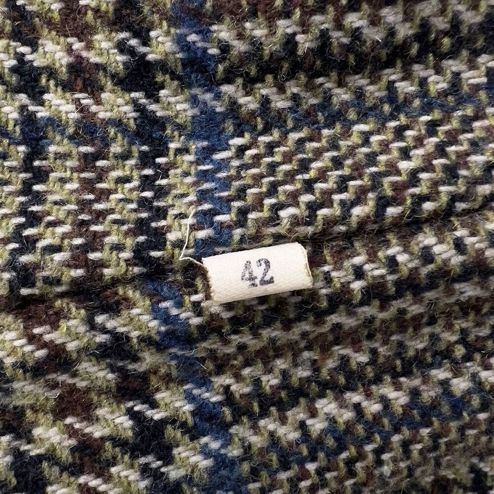 Vtg‎ Ace Sportswear Wool Over Coat Men’s 42 Charcoal Blue Undertones Tweed Lined - Picture 7 of 16